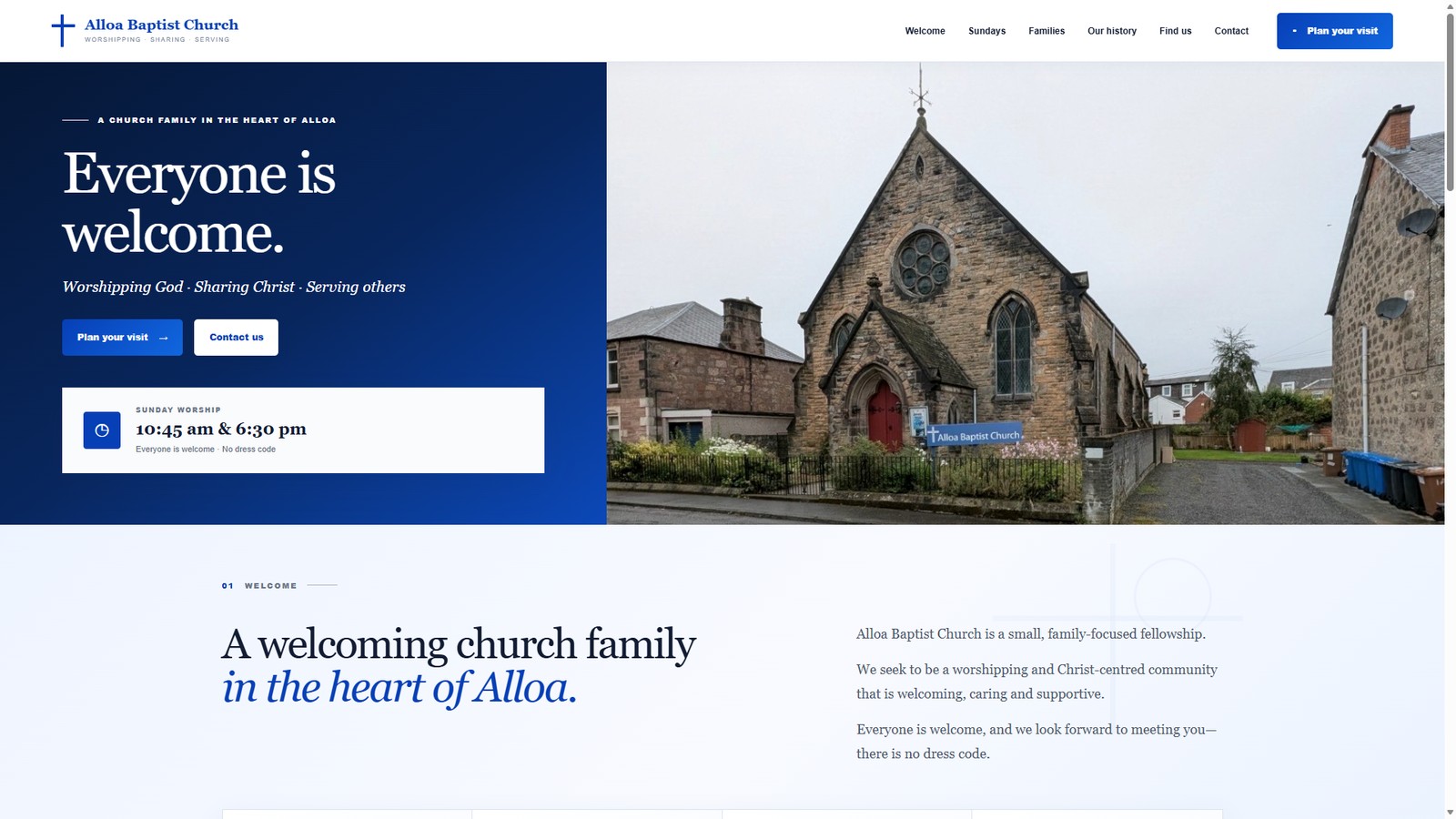 Rebuilt Alloa Baptist Church website