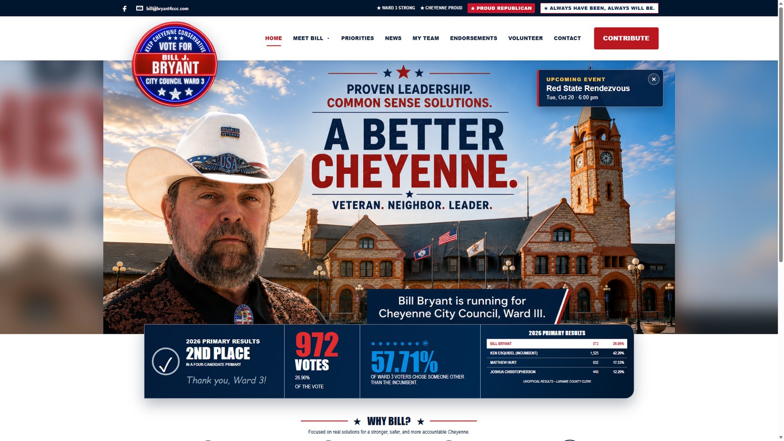 Rebuilt Bryant for City Council website